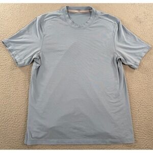 Lululemon Metal Vent Tech Shirt Men's M/L Blue Logo Short Sleeve Crew Neck